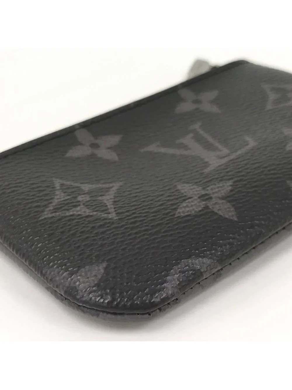 Louis Vuitton Pochette Cles Coin Case Key Keyring with Monogram Eclipse Reverse